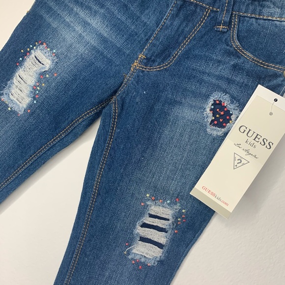 Guess little girls frayed jeans NWT 4t - Picture 4 of 6